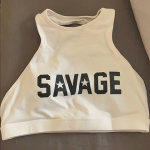 Savage barbell high neck sports bra